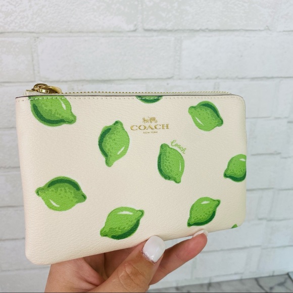 Coach Handbags - Coach Lime Corner Zip Wristlet Wallet